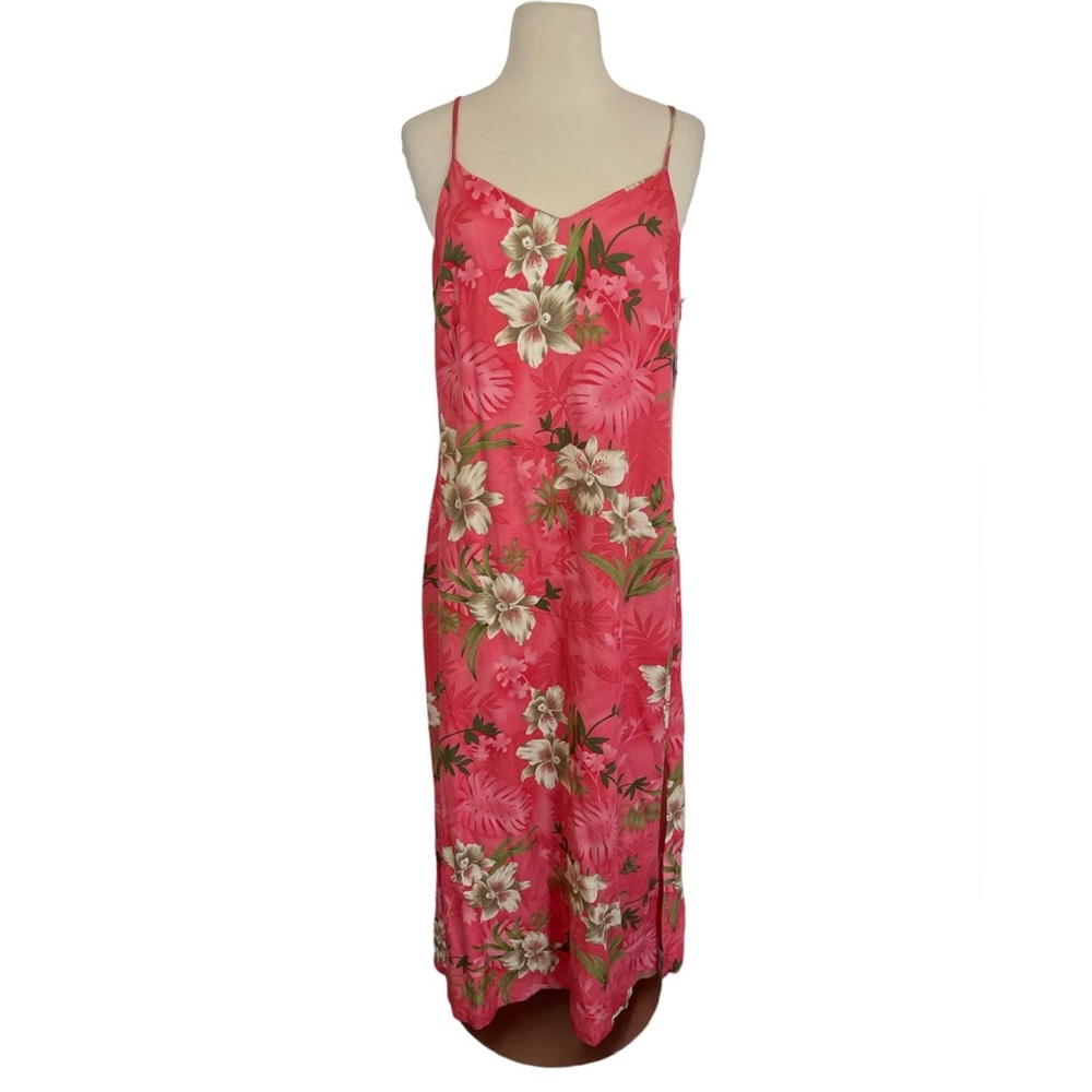 La Cabaña Hawaiian Women’s Floral Maxi Pink Dress Size M rayon